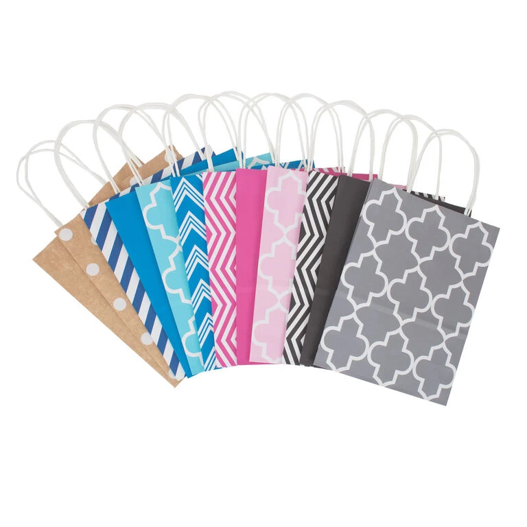 Hallmark 10.7" 12-Pack Assorted Kraft Paper Gift Bags