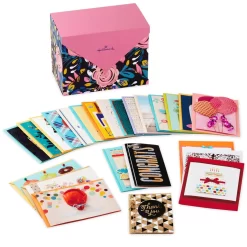 Hallmark Assorted Cards For All Occasions In Floral Organizer Box, Box Of 24