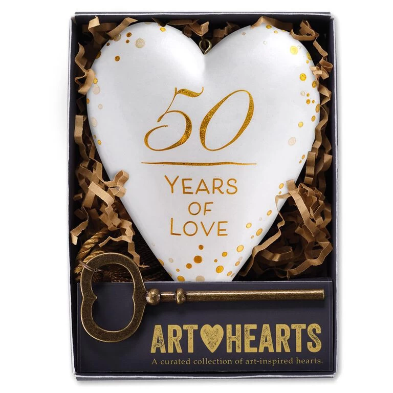 50 Years Of Love Art Heart Sculpture, 4" - Image 4