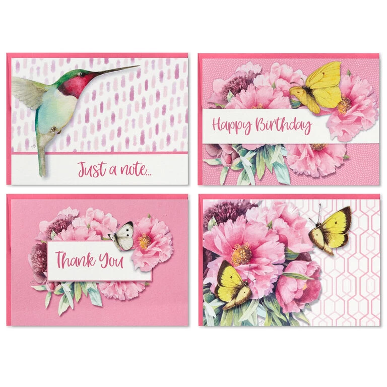 Hallmark Marjolein Bastin Assorted Blank Nature Note Cards In Caddy, Pack Of 24
