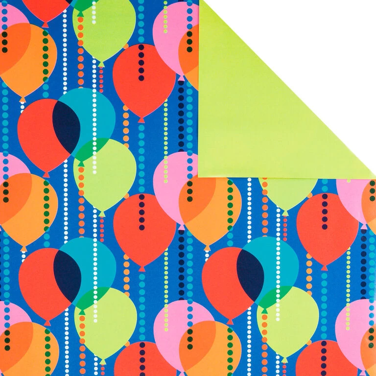 Hallmark Birthday Celebration 3-Pack Reversible Wrapping Paper - Image 5