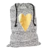 Hallmark 28" Black Dots With Heart Fabric Gift Bag With Tag