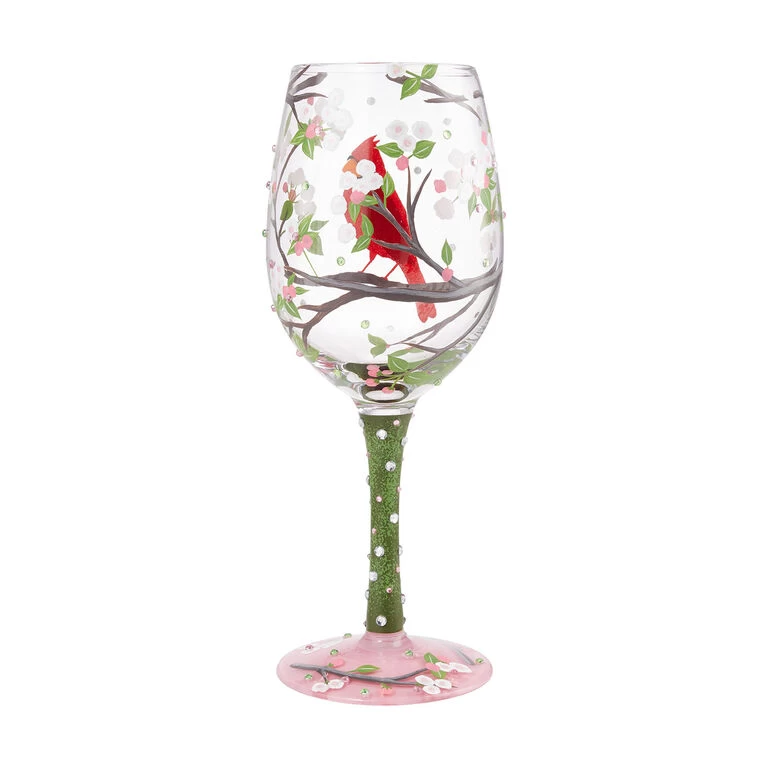 Enesco Lolita Cardinal Beauty Handpainted Wine Glass, 15 Oz. - Image 3