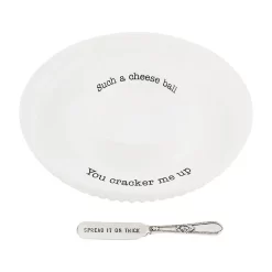 Mud Pie Cheese Ball Serving Tray And Spreader, Set Of 2