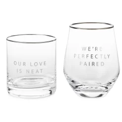 Hallmark Lowball And Stemless Wine Glass, Set Of 2
