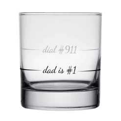 Dad Is #1 Dial #911 Rocks Glass, 10 Oz.