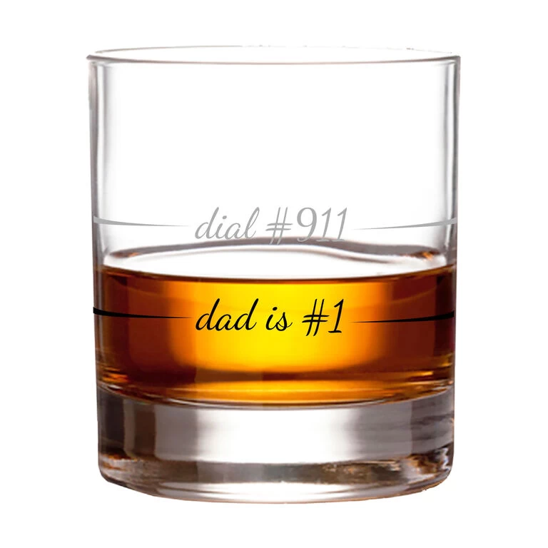 Dad Is #1 Dial #911 Rocks Glass, 10 Oz. - Image 3