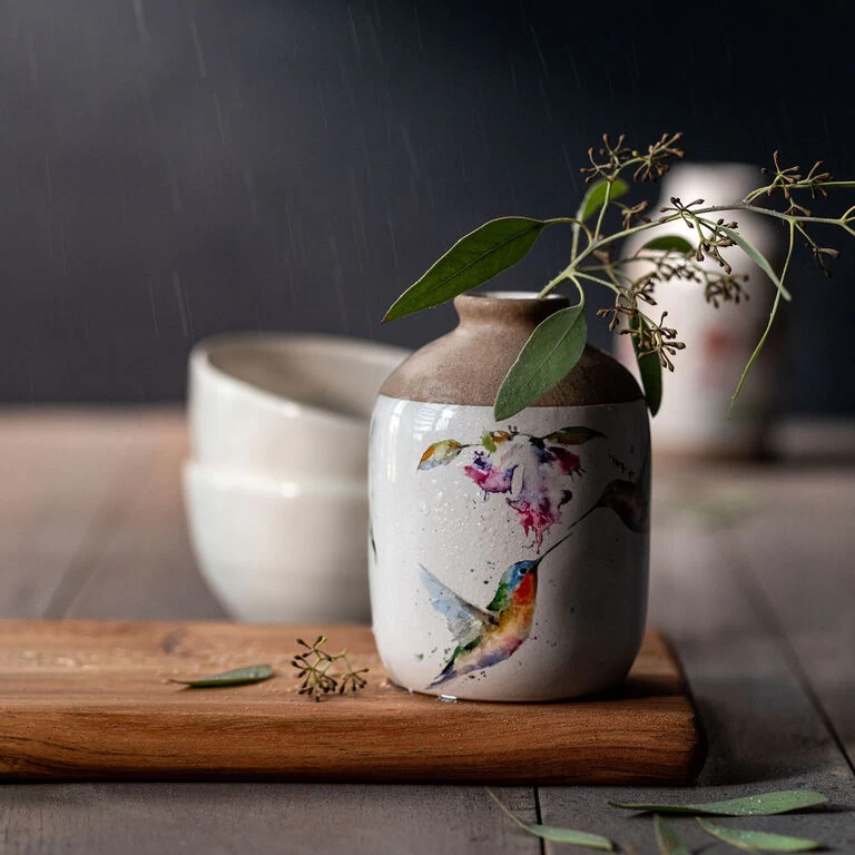 Demdaco Hummingbirds In Flight Ceramic Vase - Image 2