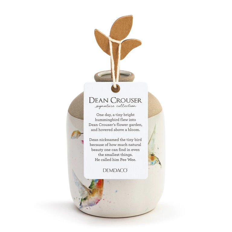 Demdaco Hummingbirds In Flight Ceramic Vase - Image 3