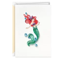 Hallmark Disney The Little Mermaid Ariel Happy Wish Quilled Paper Handmade Card