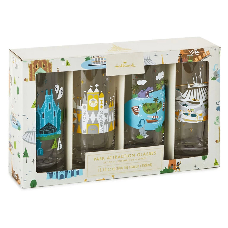 Hallmark Walt Disney World 50th Anniversary Park Attractions Glasses, Set Of 4 - Image 2