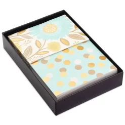 Hallmark Flowers And Dots Assorted Blank Note Cards, Box Of 50