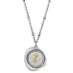 Heart Charm Dear You My Love Necklace, 17.5"
