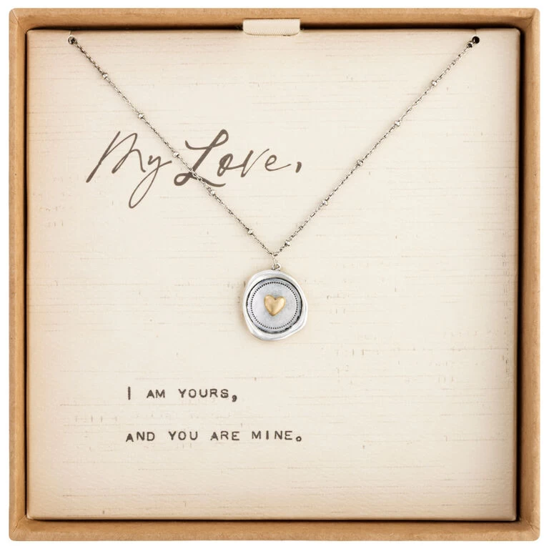 Heart Charm Dear You My Love Necklace, 17.5" - Image 2