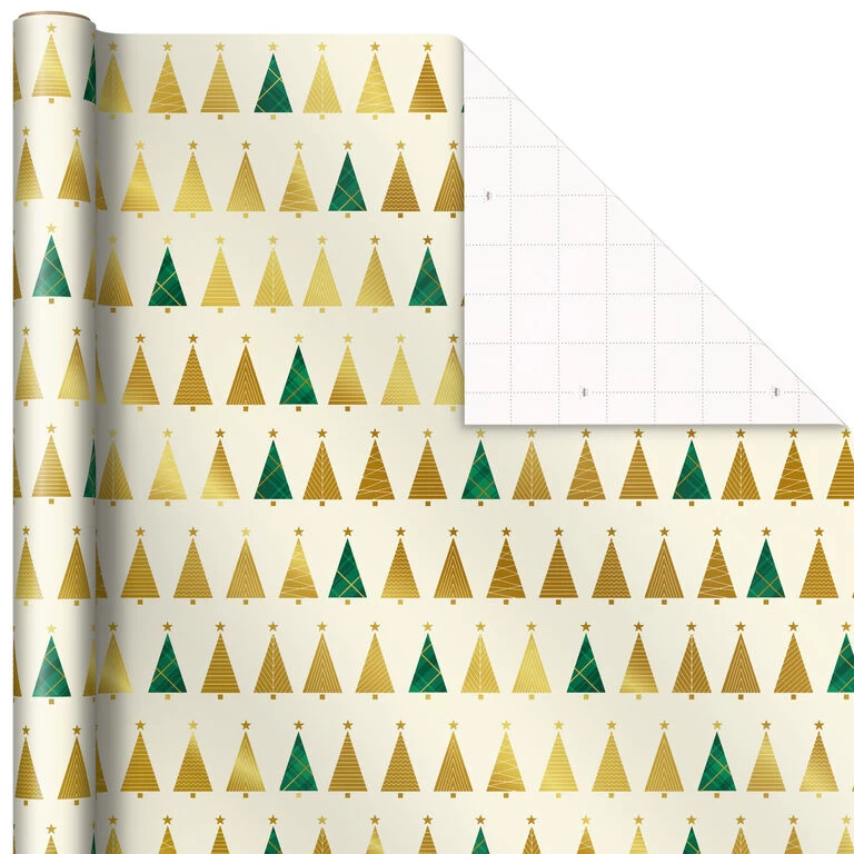 Hallmark Gold And Green 3-Pack Christmas Wrapping Paper Assortment, 120 Sq. Ft. - Image 5