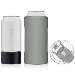 BruMate Matte Gray Stainless Steel 3-in-1 Can Cooler, 12/16 Oz.