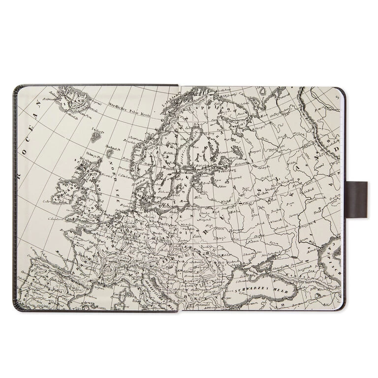 Hallmark Gray Etched Compass Faux Leather Notebook - Image 3