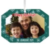Hallmark Green Snowflake Personalized Text And Photo Metal Ornament