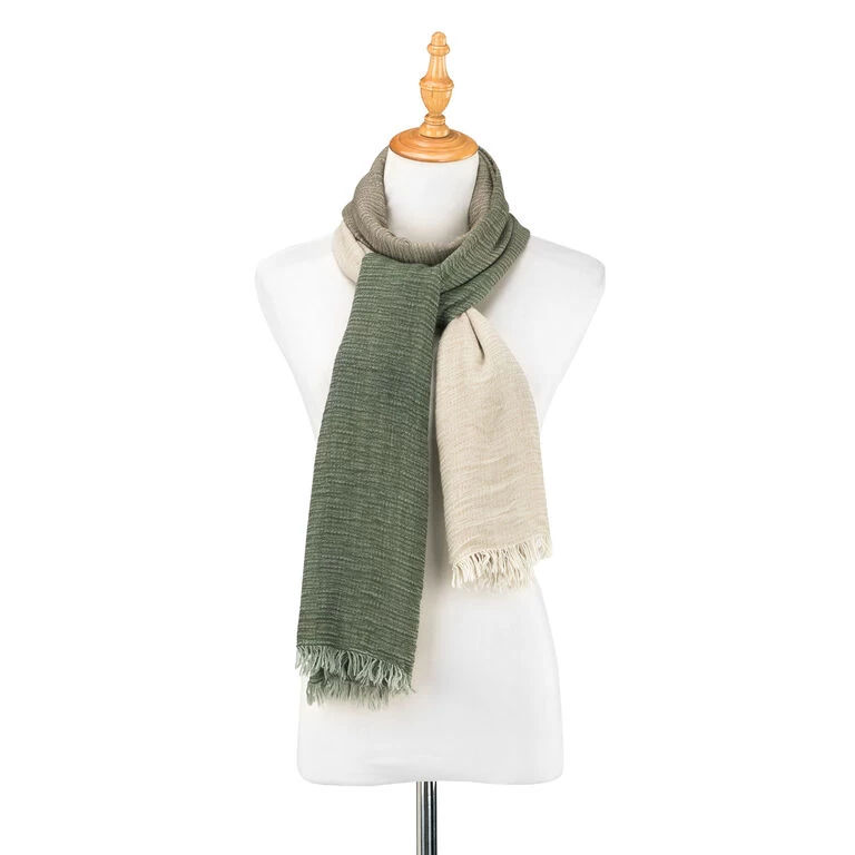 Green And White Ombre Faith Scarf - Image 2