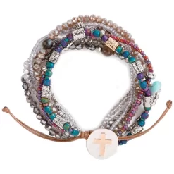 Grey Your Journey Layered Prayer Bracelet