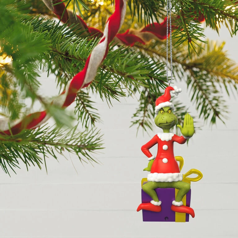 Hallmark Dr. Seuss's How The Grinch Stole Christmas!™ Grinch Peekbuster Ornament With Motion-Activated Sound - Image 2