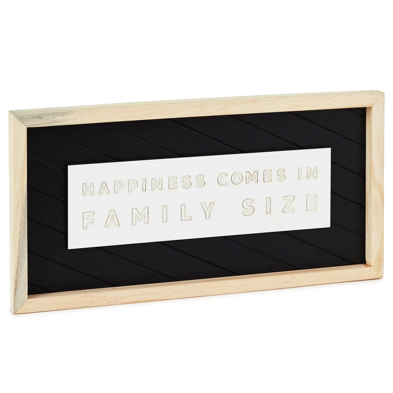 Hallmark Family Size Happiness Framed Quote Sign, 14x7