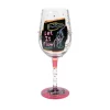 Lolita Happy Hour Handpainted Wine Glass, 15 Oz.