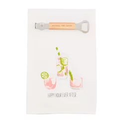 Mud Pie Happy Hour Tea Towel And Bar Tool, Set Of 2