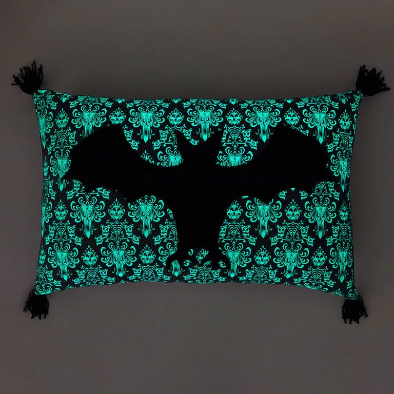 Hallmark Disney The Haunted Mansion Glow-in-the-Dark Bat Pillow, 12x20 - Image 2