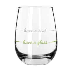Have A Glass Have A Seat Stemless Wine Glass, 16 Oz.