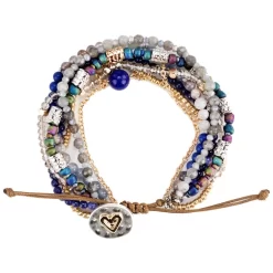 Indigo Beaded Love Bracelet