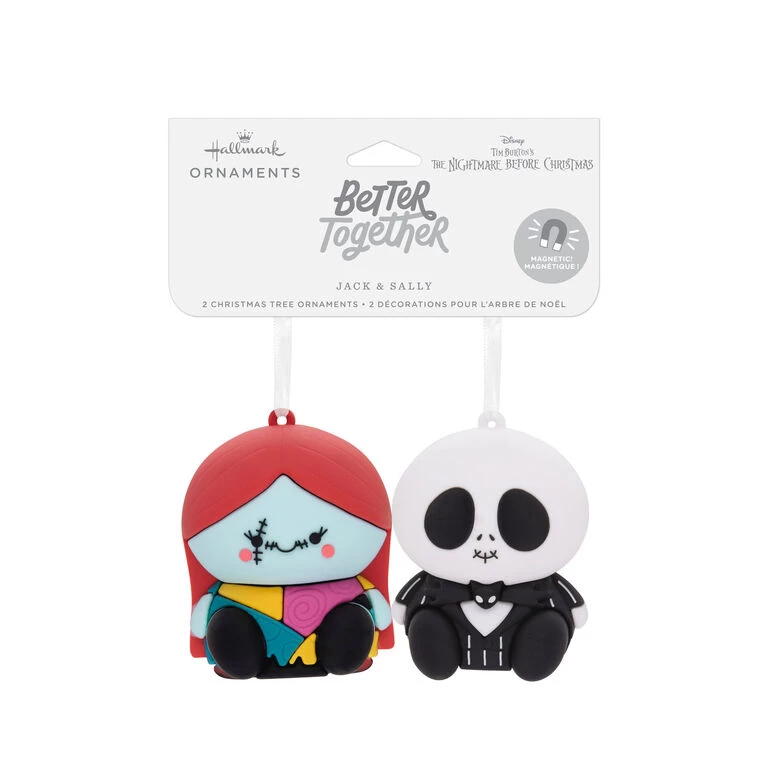 Better Together Disney Tim Burton's The Nightmare Before Christmas Jack And Sally Magnetic Hallmark Ornaments, Set Of 2 - Image 4