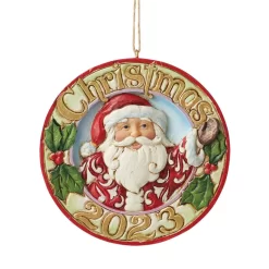 Enesco Jim Shore Dated 2023 Jolly Santa Ornament
