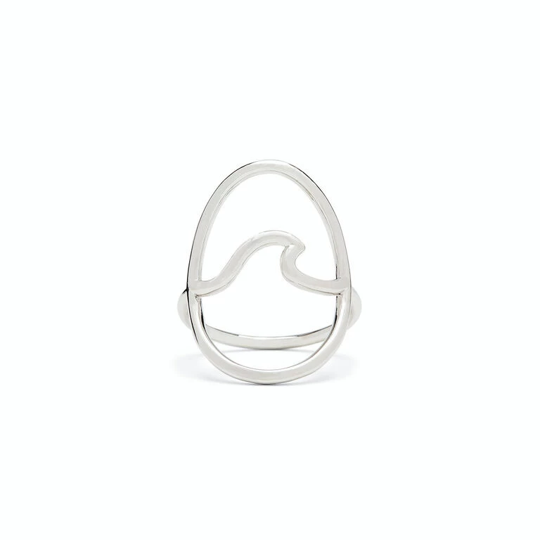 Pura Vida Statement Wave Silver Ring, Size 6