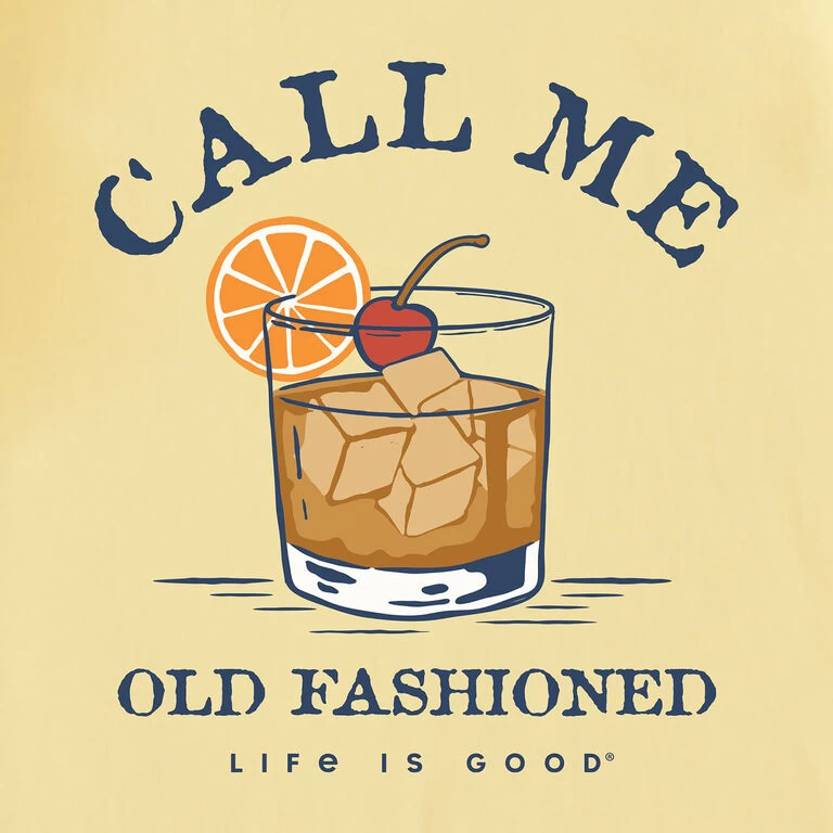 Life Is Good Call Me Old-Fashioned Men's Yellow T-Shirt, Large - Image 2
