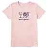Life Is Good Keep It Simple Women's Pink T-Shirt, Small