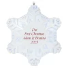 Hallmark Magic Sparkling Snowflake Script Text Personalized Ornament With Light