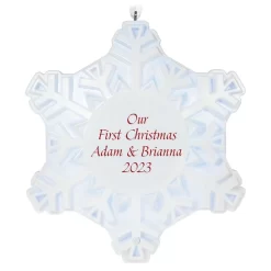 Hallmark Magic Sparkling Snowflake Script Text Personalized Ornament With Light