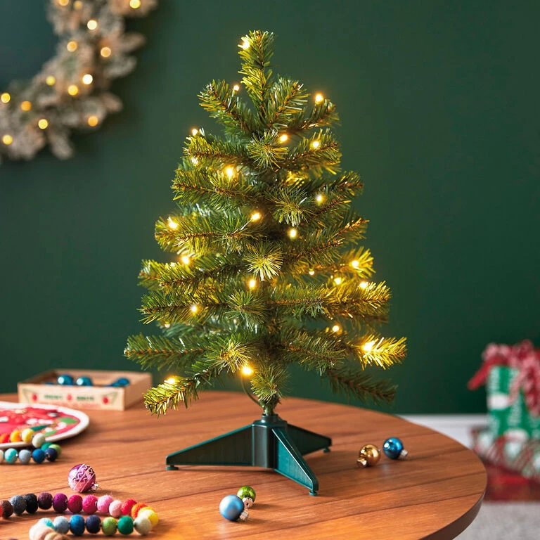 Hallmark Miniature Evergreen Pre-Lit Christmas Tree, 18.75" - Image 2