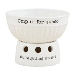Mud Pie Queso Dip Cup And Warming Stand, Set Of 2