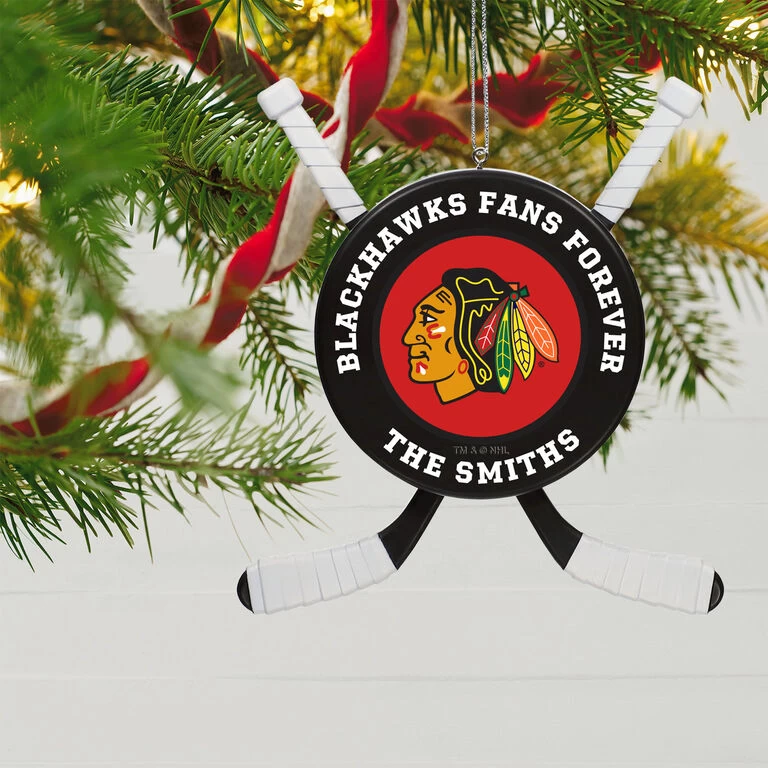 NHL Hockey Personalized Ornament, Chicago Blackhawks® - Image 2