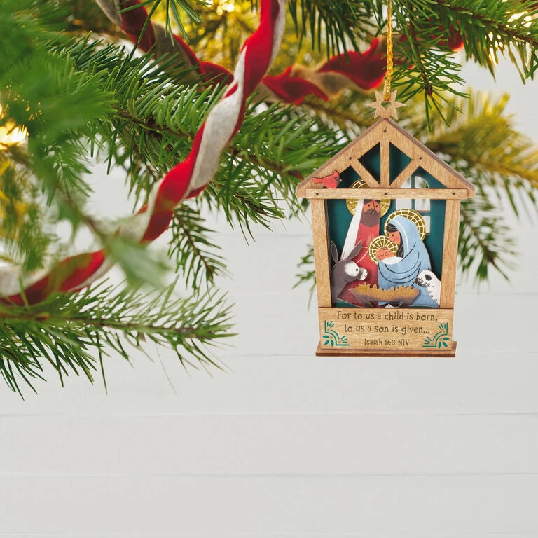 Hallmark A Child Is Born Nativity Papercraft Ornament - Image 2