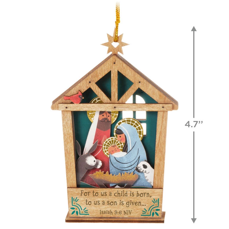 Hallmark A Child Is Born Nativity Papercraft Ornament - Image 3