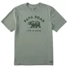 Life Is Good Papa Bear Sage Green Men's T-Shirt, X-Large