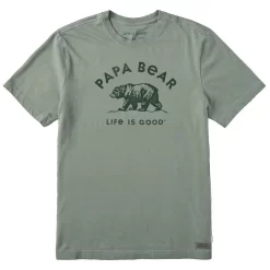 Life Is Good Papa Bear Sage Green Men's T-Shirt, X-Large
