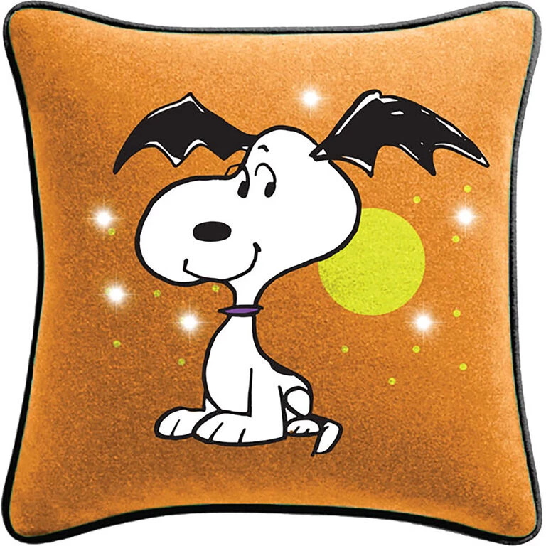 Hallmark PeanutsĀ® Batty Snoopy Light-Up Pillow, 16.5x16.5