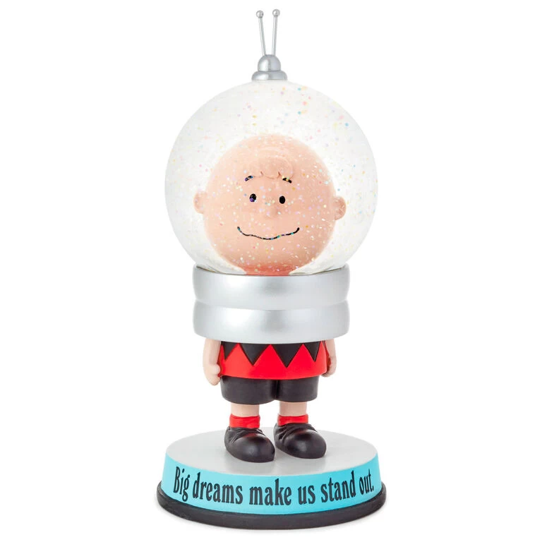 Hallmark PeanutsĀ® Charlie Brown Big Dreams Snow Globe - Image 3