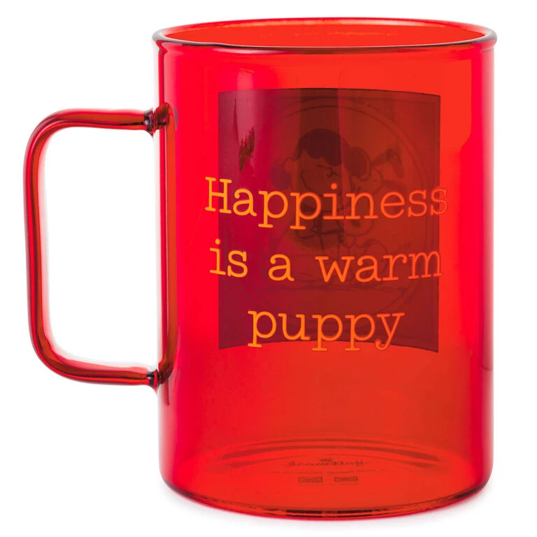 Hallmark Peanuts® Happiness Is A Warm Puppy Glass Mug, 20 Oz. - Image 2
