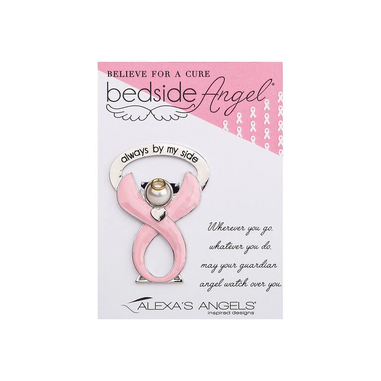 Roman Pink Ribbon Always By My Side Bedside Angel, 2.5" - Image 2