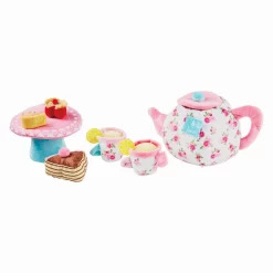 Mud Pie Plush Tea Party Toy Set, 7 Pieces